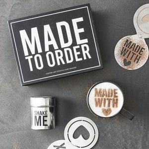 ⭐️NIB⭐️ Made to Order Coffee and Stencils and Shaker